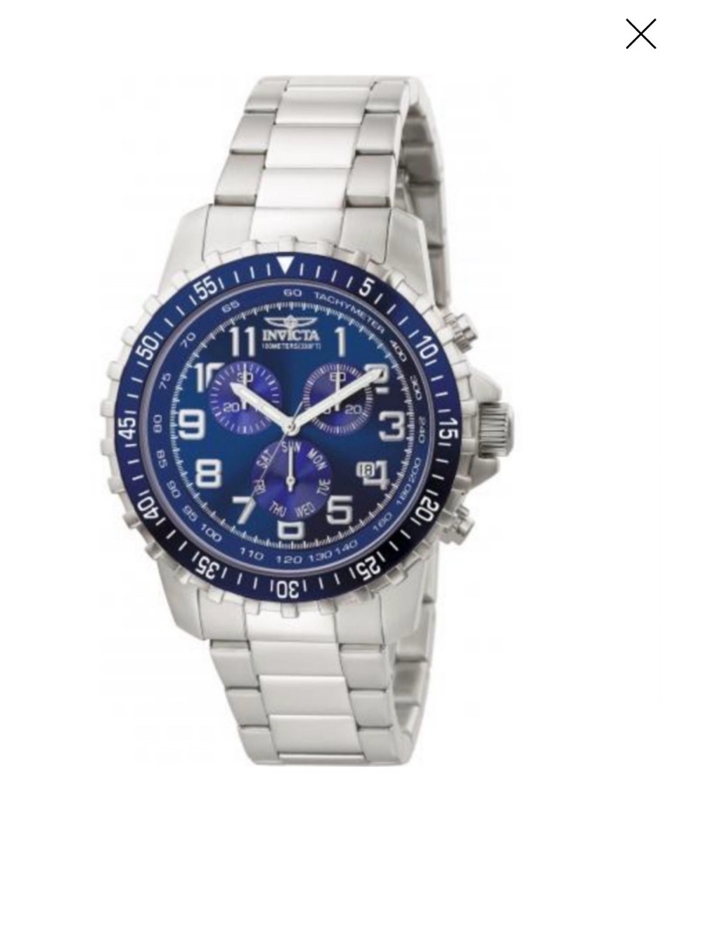 Invicta Men's Silver Stainless Steel Watch with Blue Dial Men's 6621 Specialty